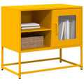 vidaXL Szafka pod telewizor, musztardowa, 68x39x60,5 cm, stalowa