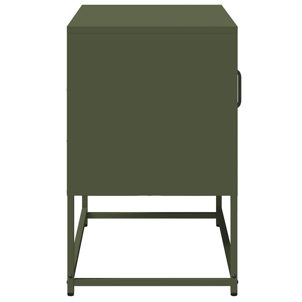 vidaXL Szafka pod telewizor, oliwkowa, 68x39x60,5 cm, stalowa