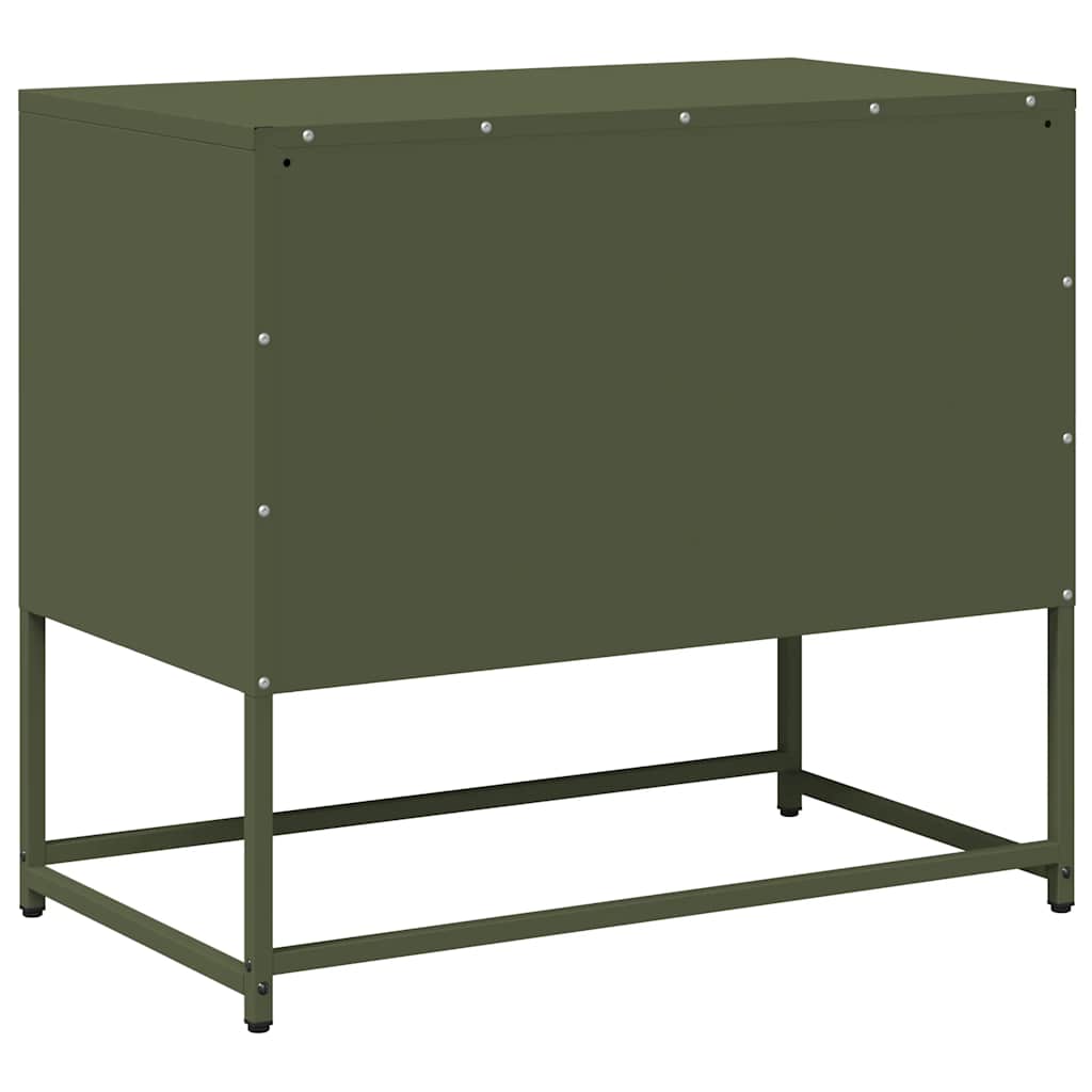 vidaXL Szafka pod telewizor, oliwkowa, 68x39x60,5 cm, stalowa