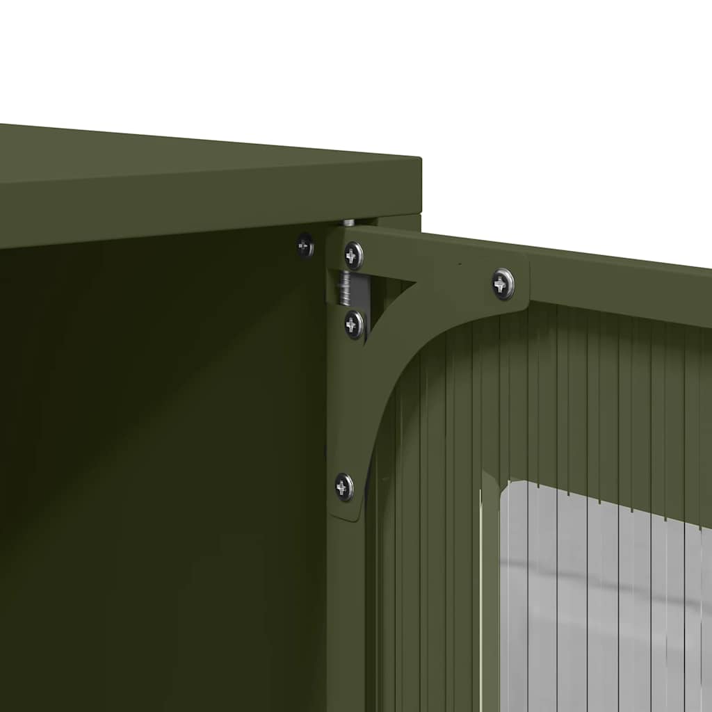 vidaXL Szafka pod telewizor, oliwkowa, 68x39x60,5 cm, stalowa