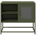 vidaXL Szafka pod telewizor, oliwkowa, 68x39x60,5 cm, stalowa