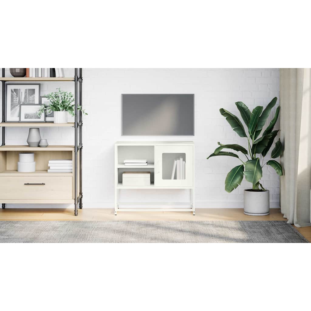 vidaXL Szafka pod telewizor, biała, 68x39x60,5 cm, stalowa