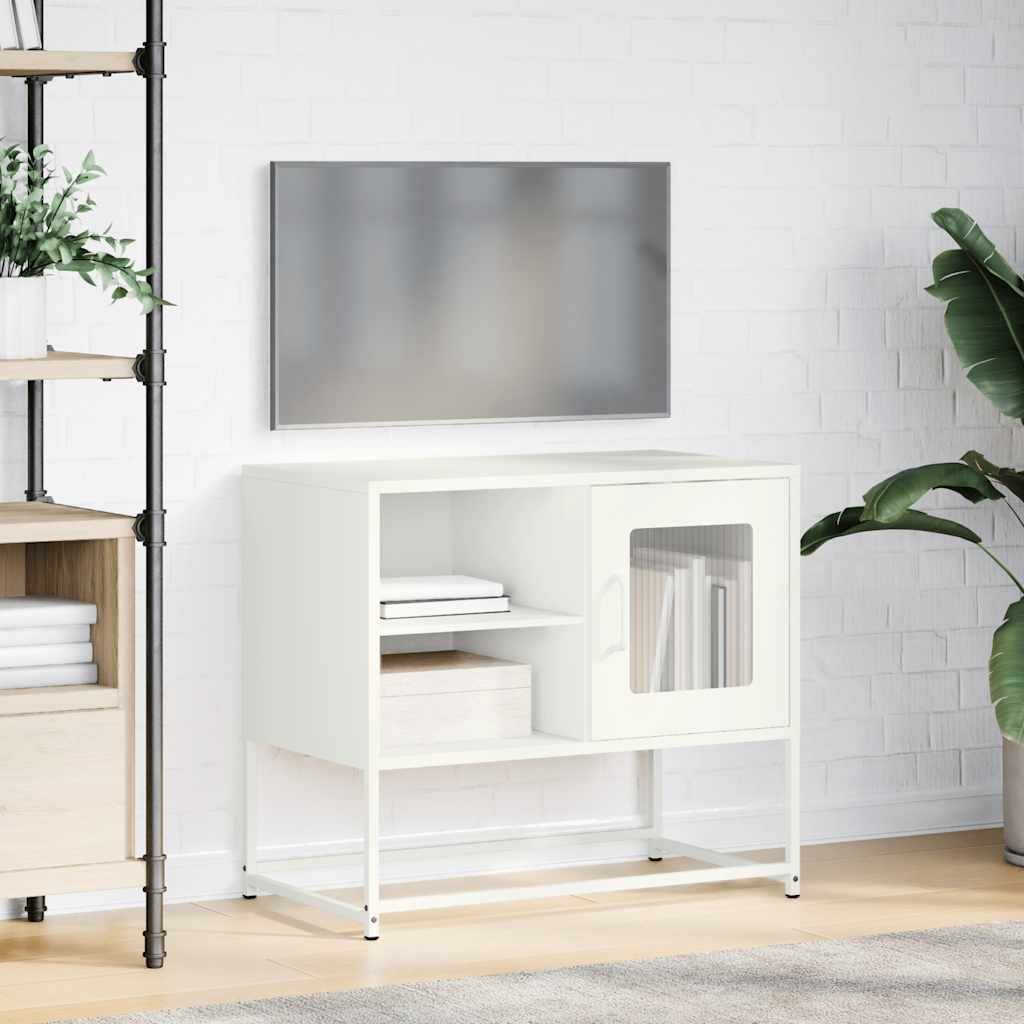 vidaXL Szafka pod telewizor, biała, 68x39x60,5 cm, stalowa