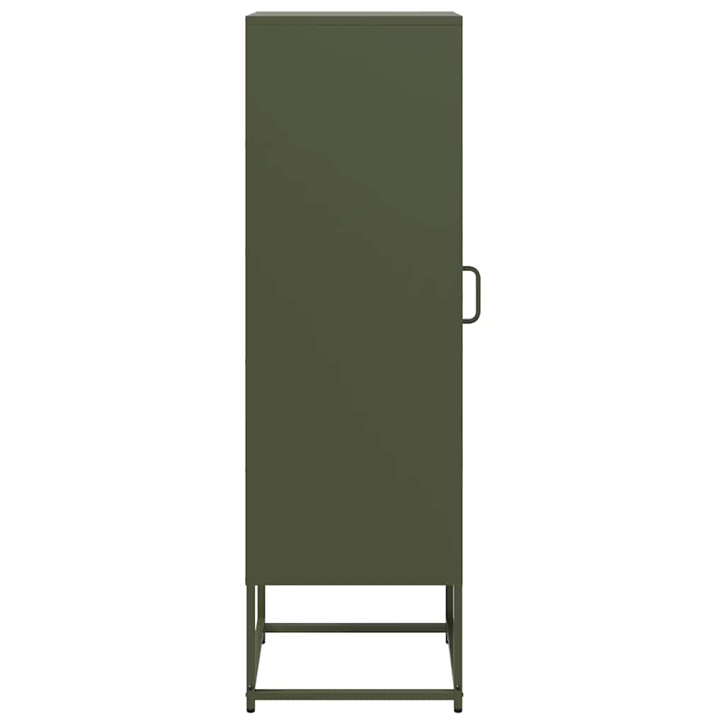 vidaXL Szafka, oliwkowa, 36x39x123 cm, stal walcowana na zimno