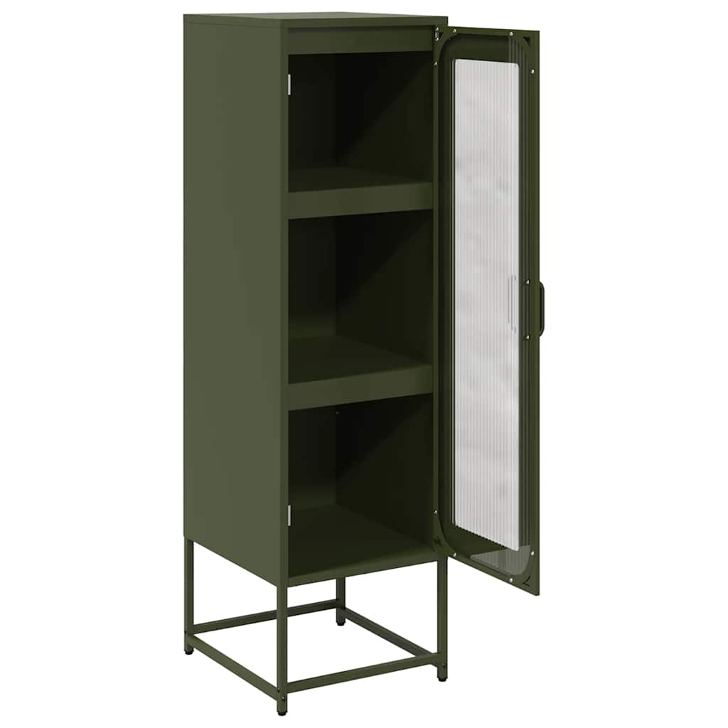 vidaXL Szafka, oliwkowa, 36x39x123 cm, stal walcowana na zimno