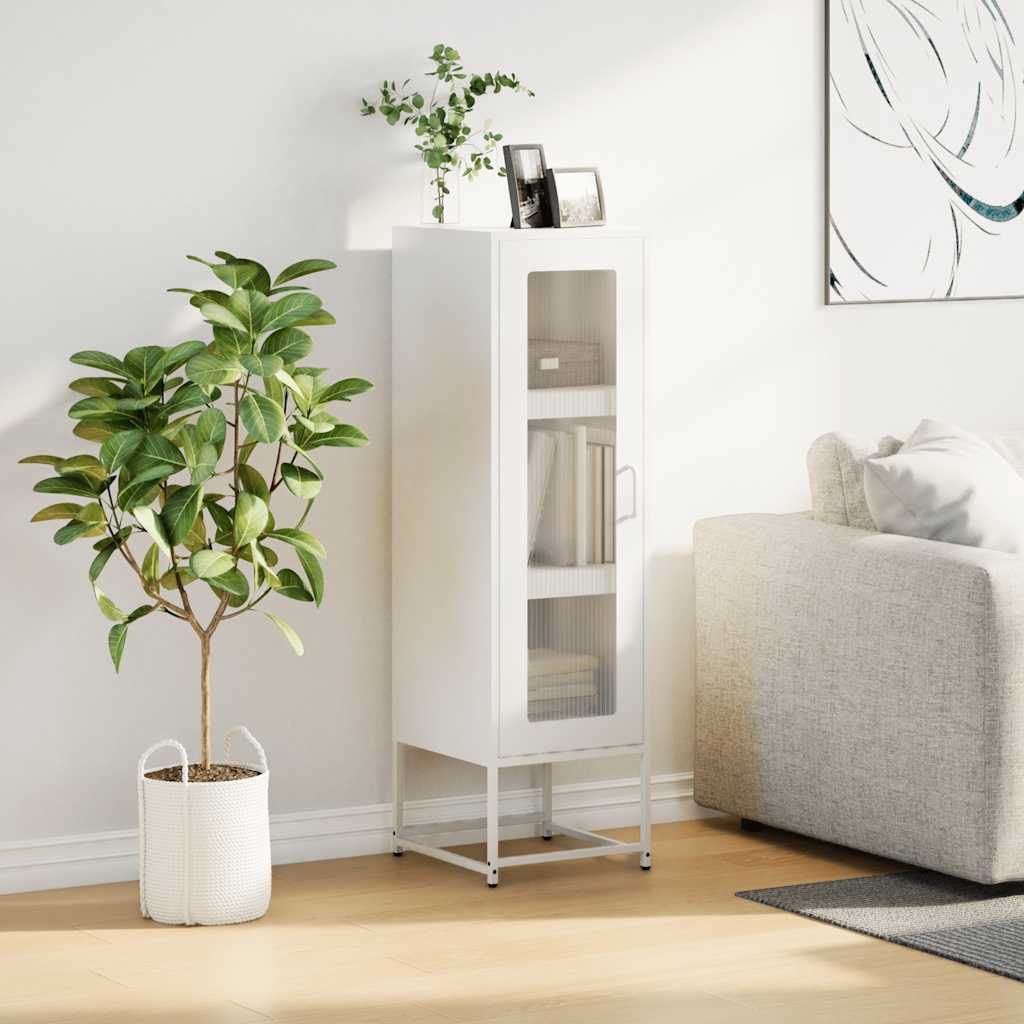 vidaXL Komoda biała 36x39x123 cm Stal walcowana na zimno
