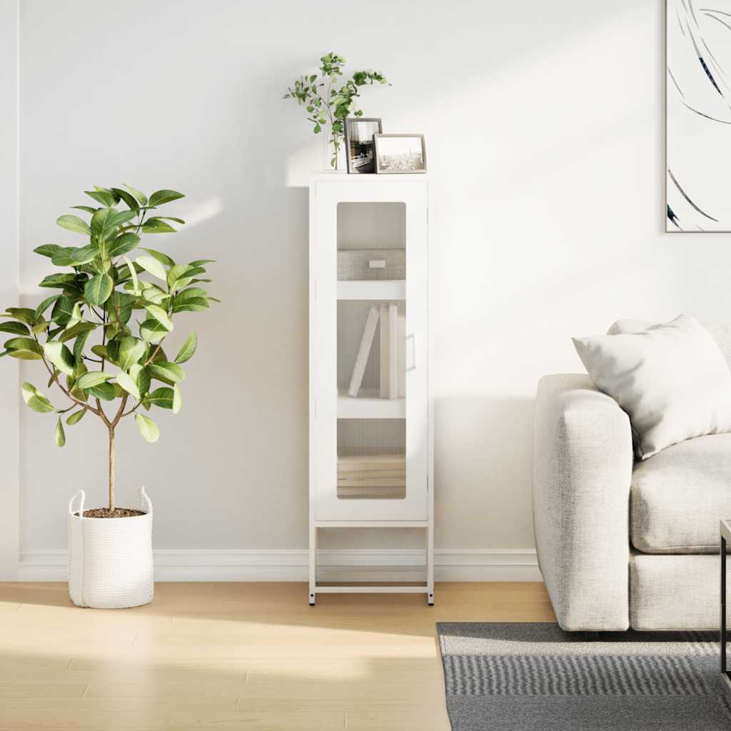 vidaXL Komoda biała 36x39x123 cm Stal walcowana na zimno