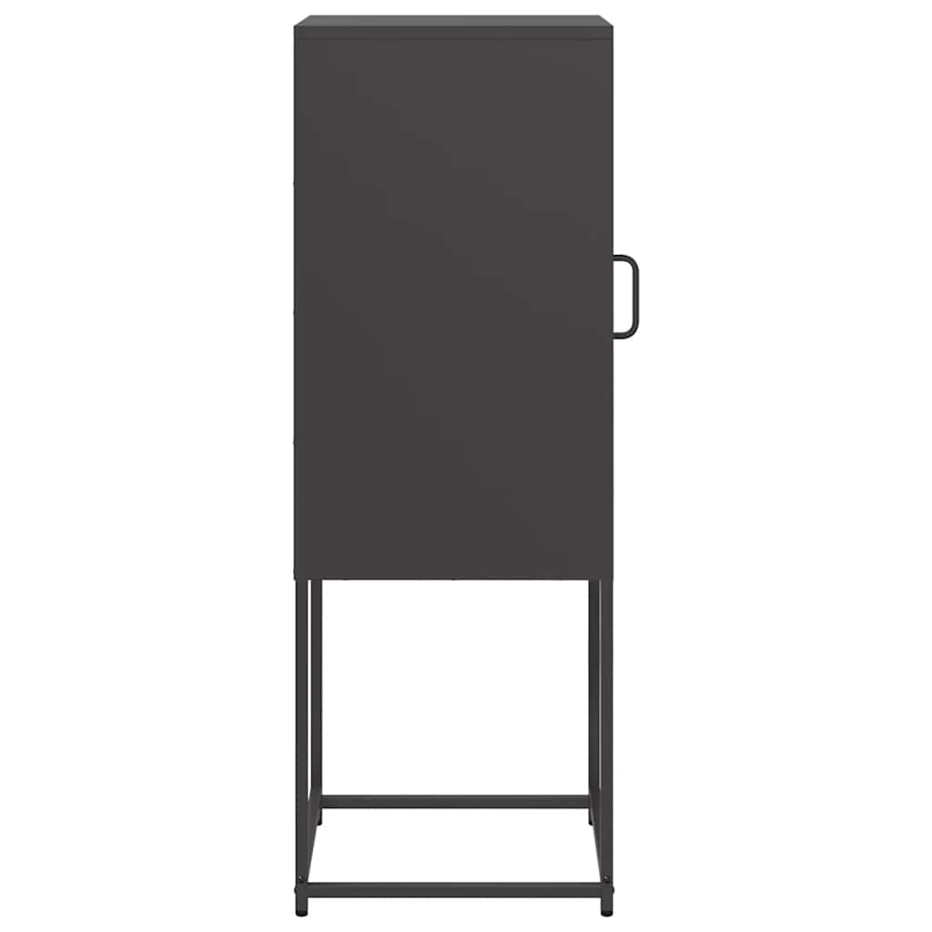 vidaXL Komoda Czarna 36x39x107 cm Stal walcowana na zimno