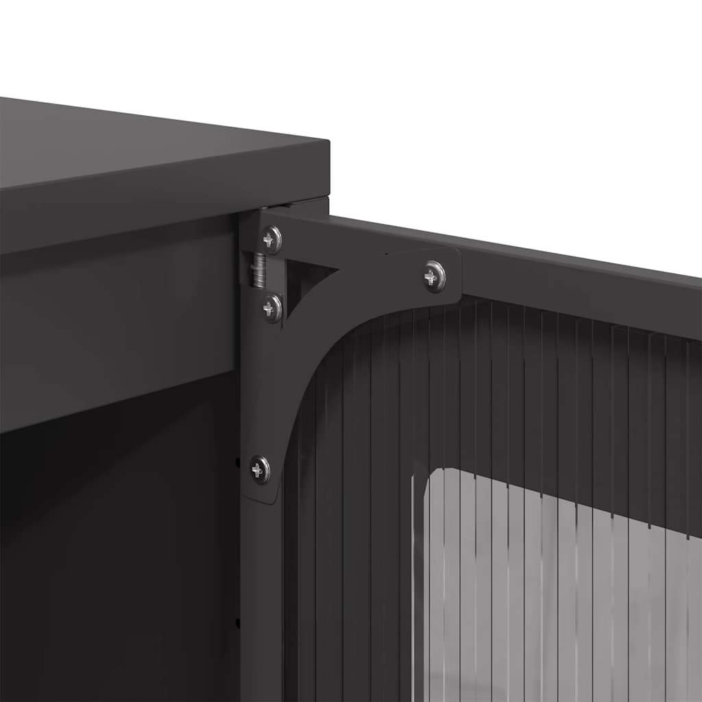 vidaXL Komoda Czarna 36x39x107 cm Stal walcowana na zimno