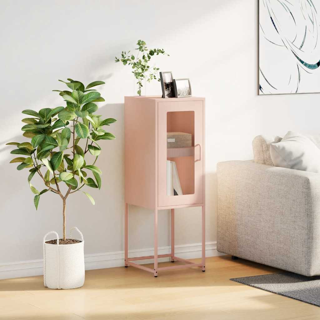 vidaXL Komoda Różowa 36x39x107 cm Stal walcowana na zimno