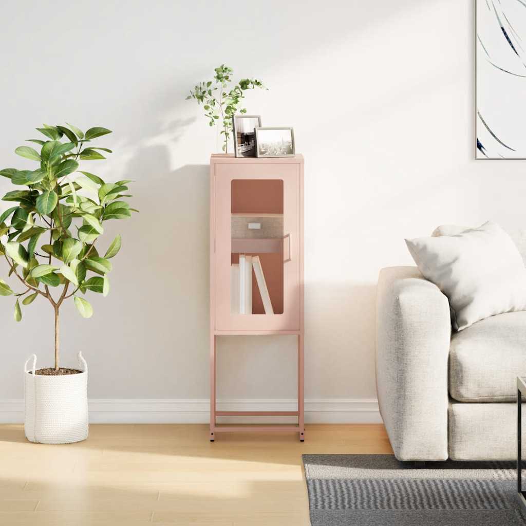 vidaXL Komoda Różowa 36x39x107 cm Stal walcowana na zimno