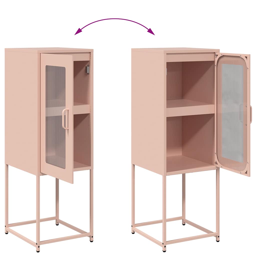 vidaXL Komoda Różowa 36x39x107 cm Stal walcowana na zimno