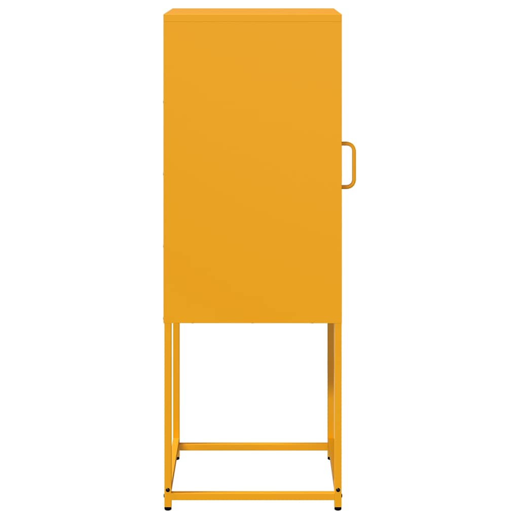 vidaXL Komoda Musztardowo-żółta 36x39x107 cm Stal walcowana na zimno