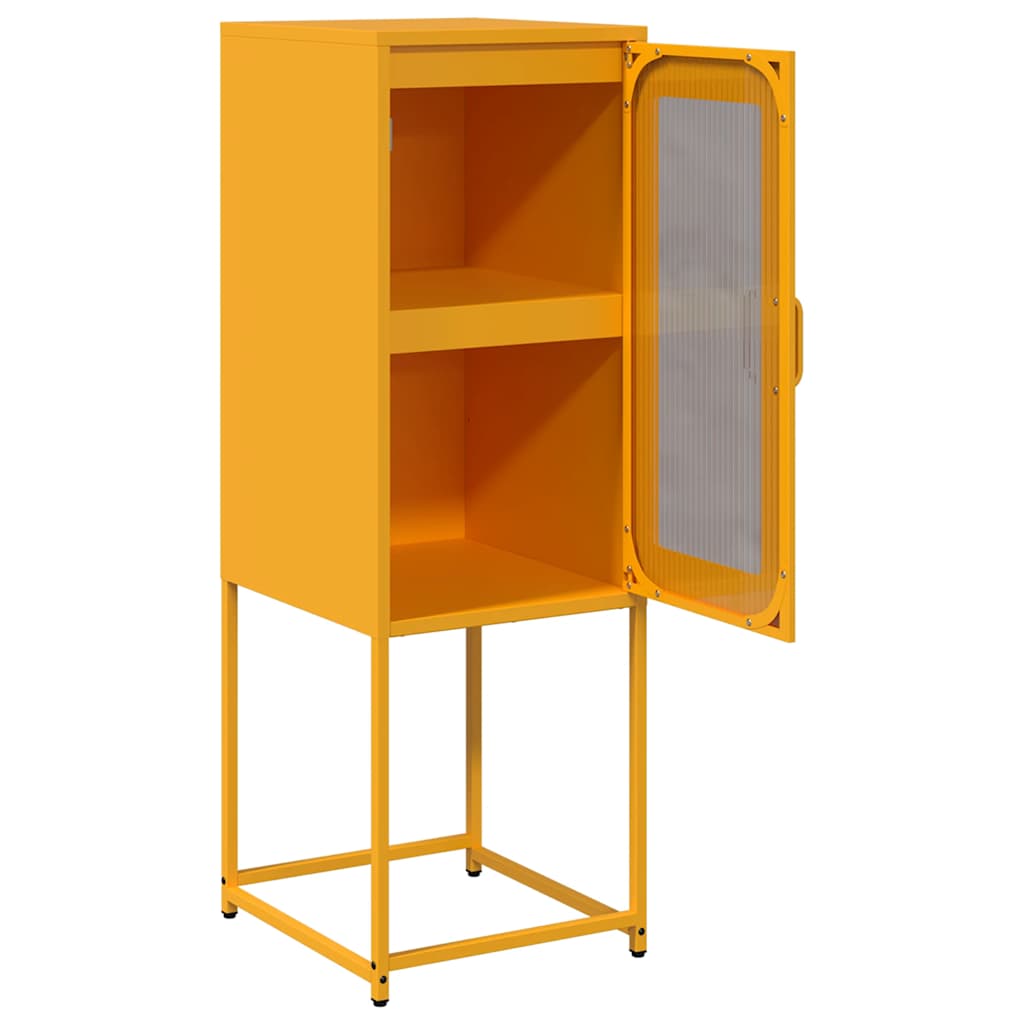 vidaXL Komoda Musztardowo-żółta 36x39x107 cm Stal walcowana na zimno