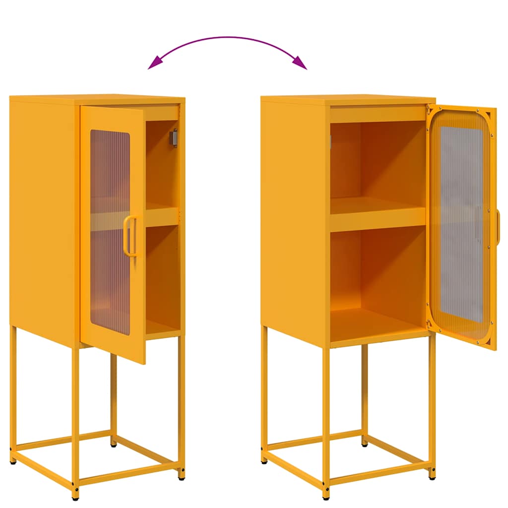 vidaXL Komoda Musztardowo-żółta 36x39x107 cm Stal walcowana na zimno