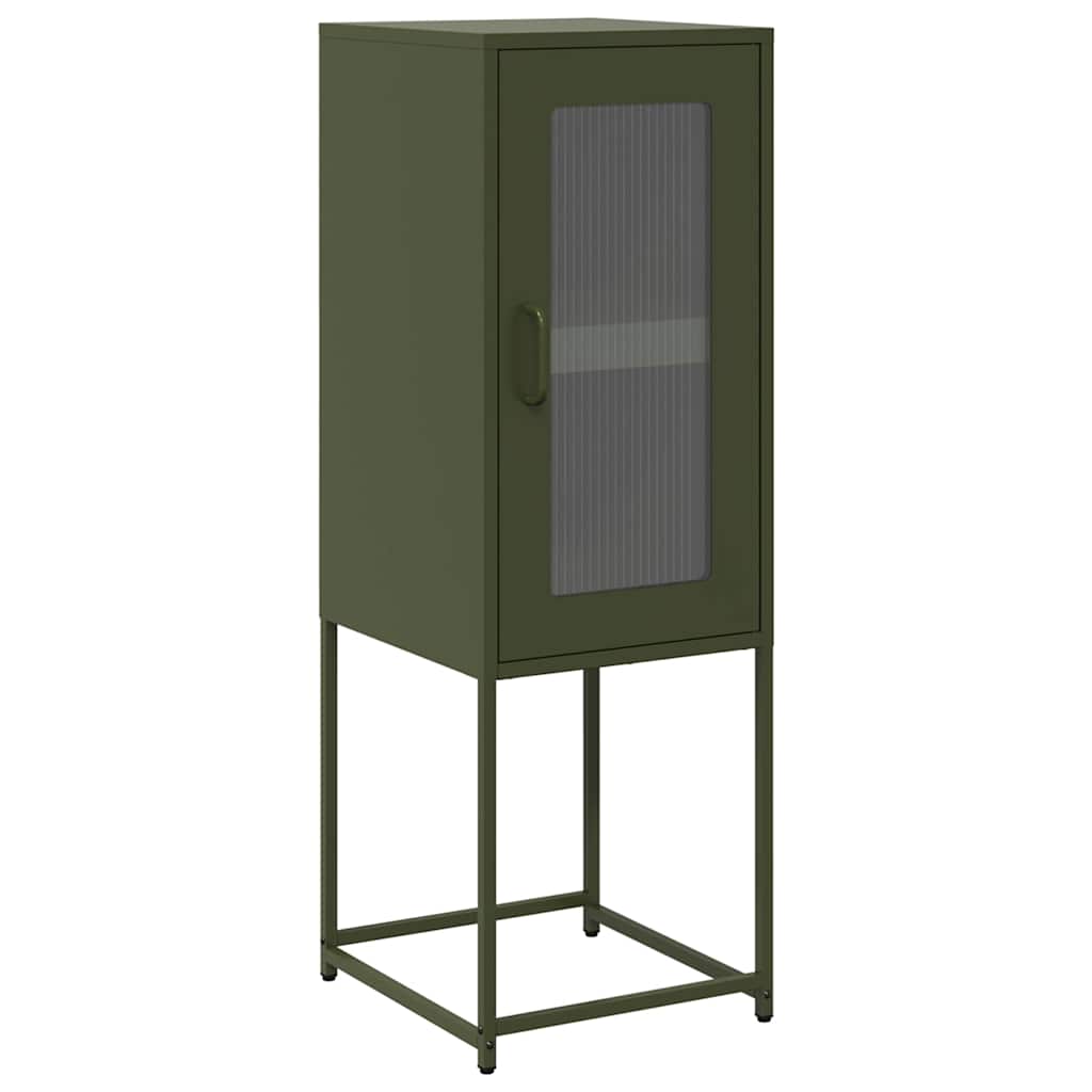 vidaXL Komoda Oliwkowo-zielona 36x39x107 cm Stal walcowana na zimno