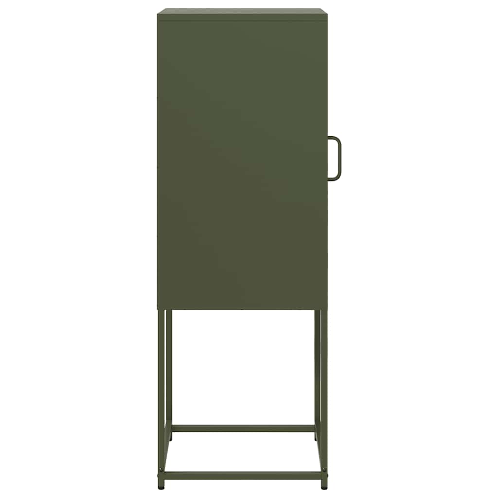 vidaXL Komoda Oliwkowo-zielona 36x39x107 cm Stal walcowana na zimno