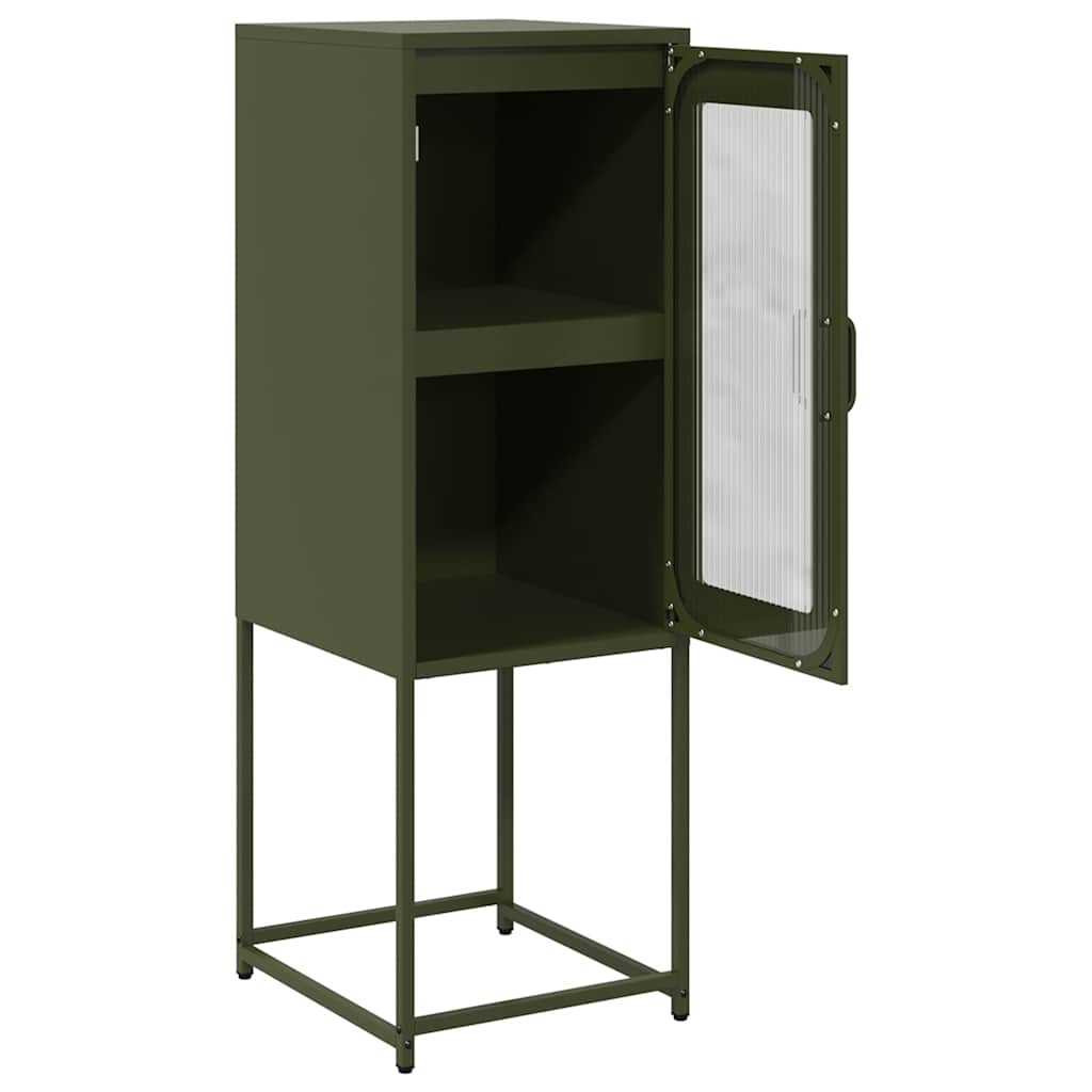 vidaXL Komoda Oliwkowo-zielona 36x39x107 cm Stal walcowana na zimno