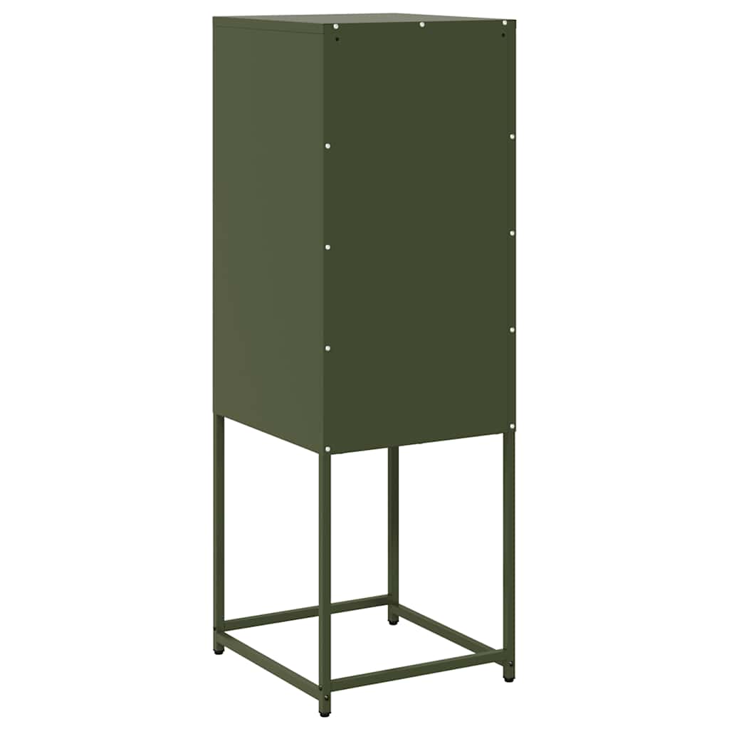 vidaXL Komoda Oliwkowo-zielona 36x39x107 cm Stal walcowana na zimno