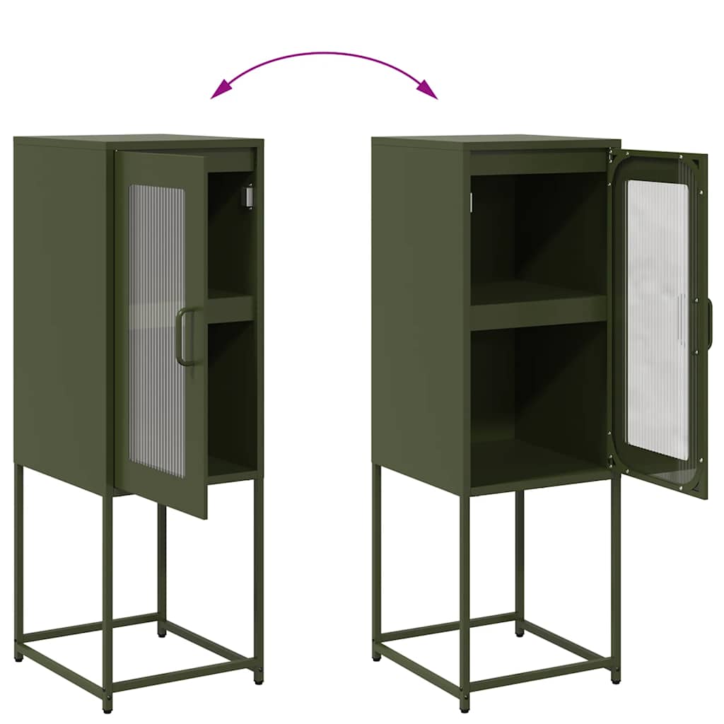 vidaXL Komoda Oliwkowo-zielona 36x39x107 cm Stal walcowana na zimno
