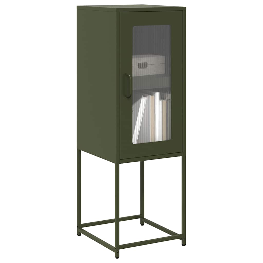 vidaXL Komoda Oliwkowo-zielona 36x39x107 cm Stal walcowana na zimno