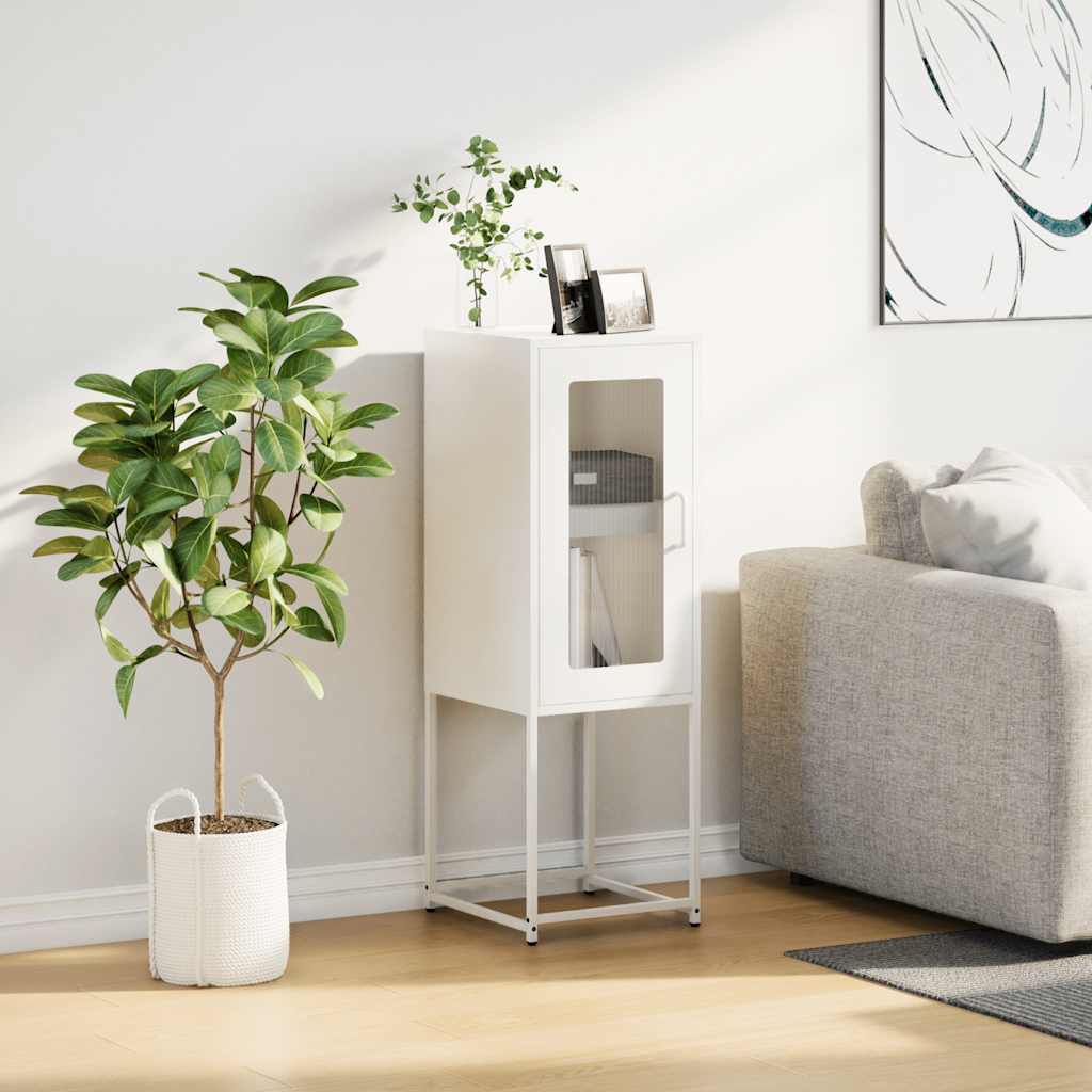 vidaXL Komoda Biała 36x39x107 cm Stal walcowana na zimno