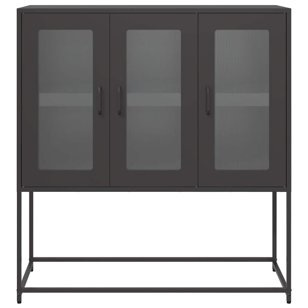 vidaXL Szafka, czarna, 100,5x39x107 cm, stal walcowana na zimno