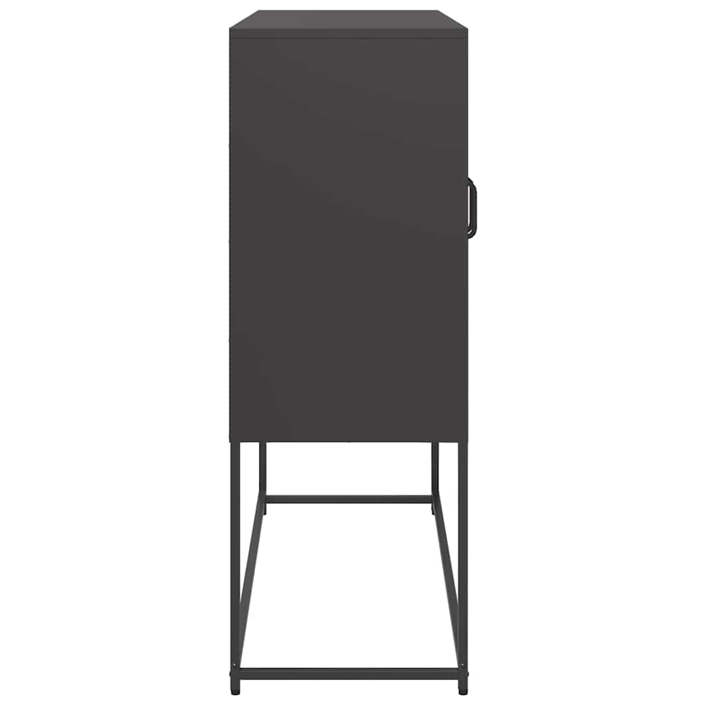 vidaXL Szafka, czarna, 100,5x39x107 cm, stal walcowana na zimno
