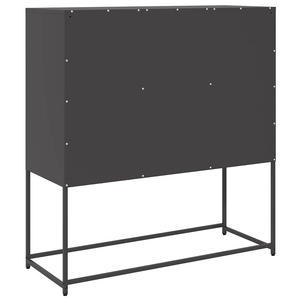 vidaXL Szafka, czarna, 100,5x39x107 cm, stal walcowana na zimno