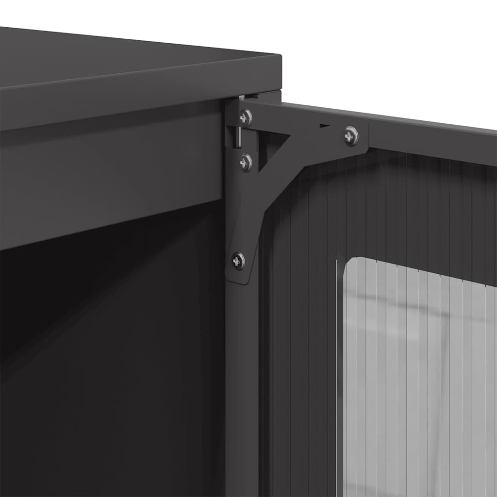 vidaXL Szafka, czarna, 100,5x39x107 cm, stal walcowana na zimno