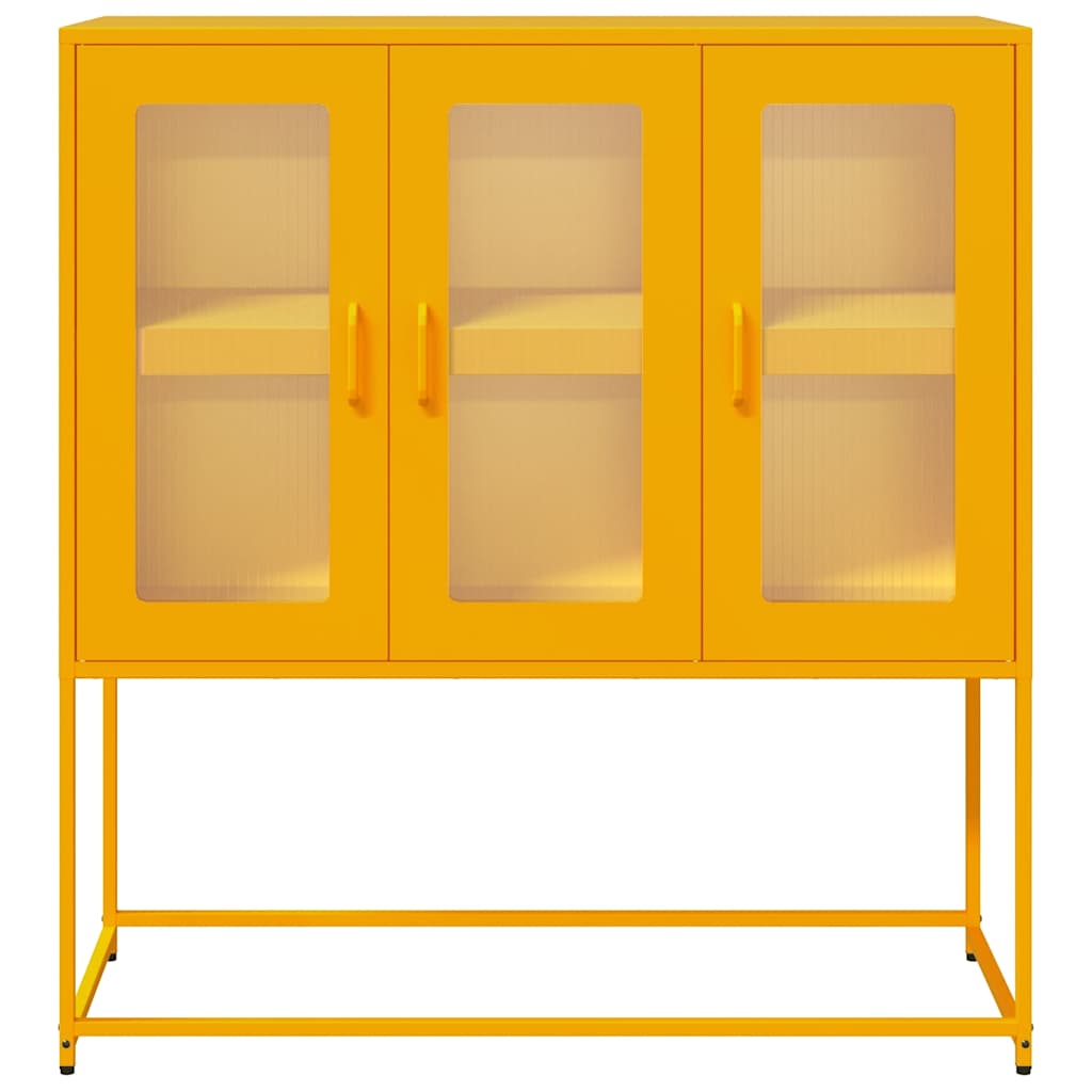 vidaXL Szafka, musztardowa, 100,5x39x107 cm, stal walcowana na zimno
