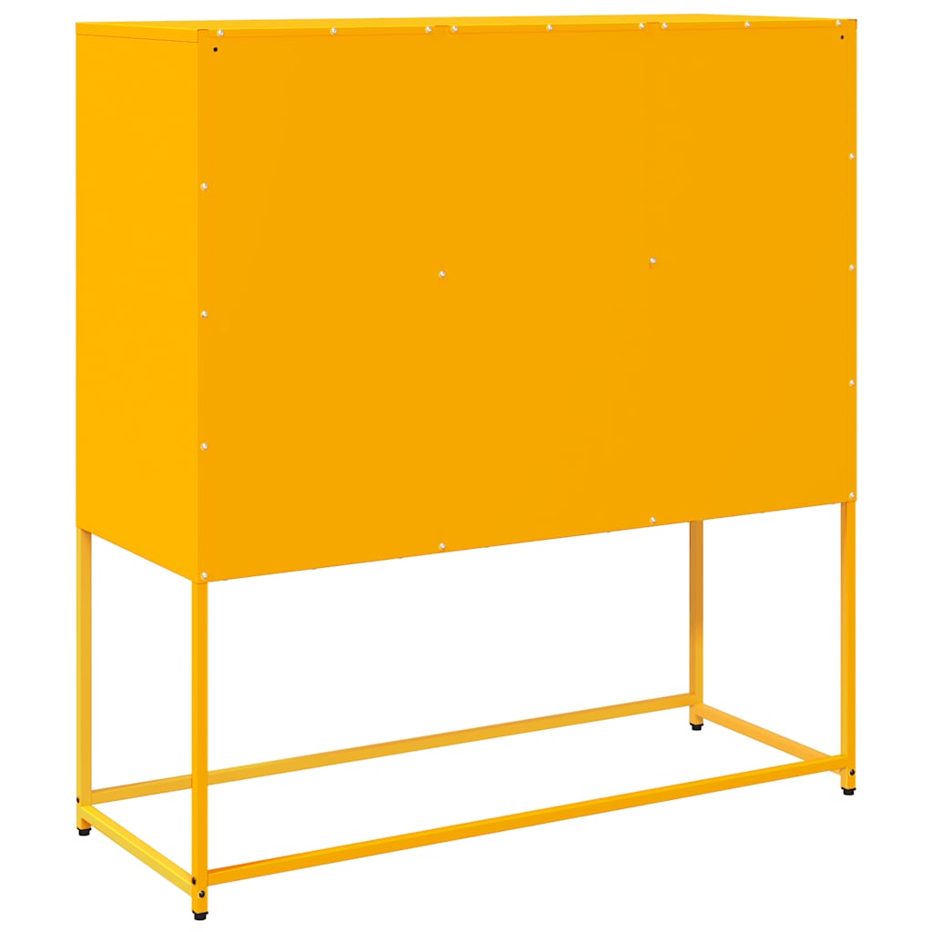 vidaXL Szafka, musztardowa, 100,5x39x107 cm, stal walcowana na zimno