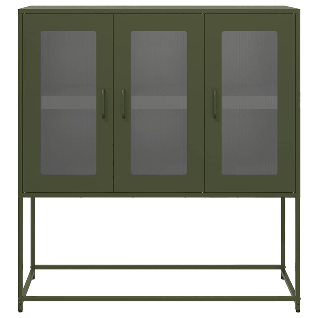 vidaXL Szafka, oliwkowa, 100,5x39x107 cm, stal walcowana na zimno