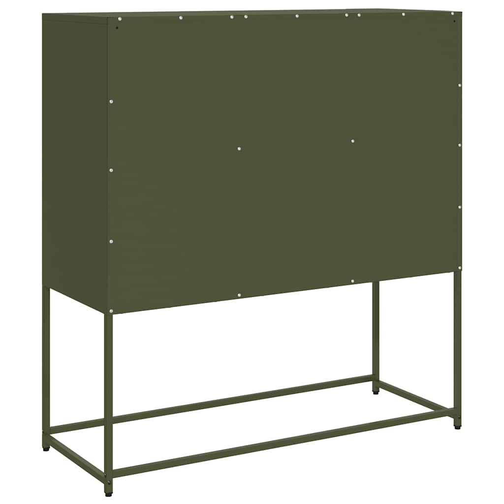 vidaXL Szafka, oliwkowa, 100,5x39x107 cm, stal walcowana na zimno