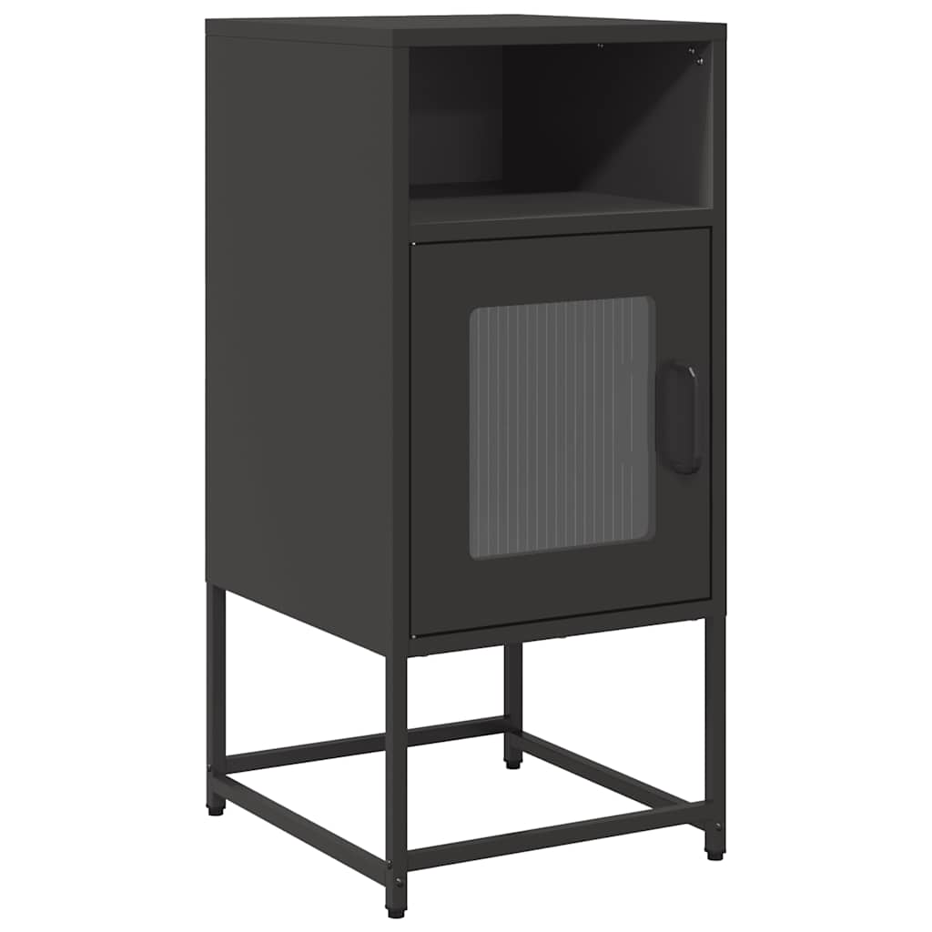 vidaXL Szafka nocna Czarna 36x39x78 cm Stal walcowana na zimno