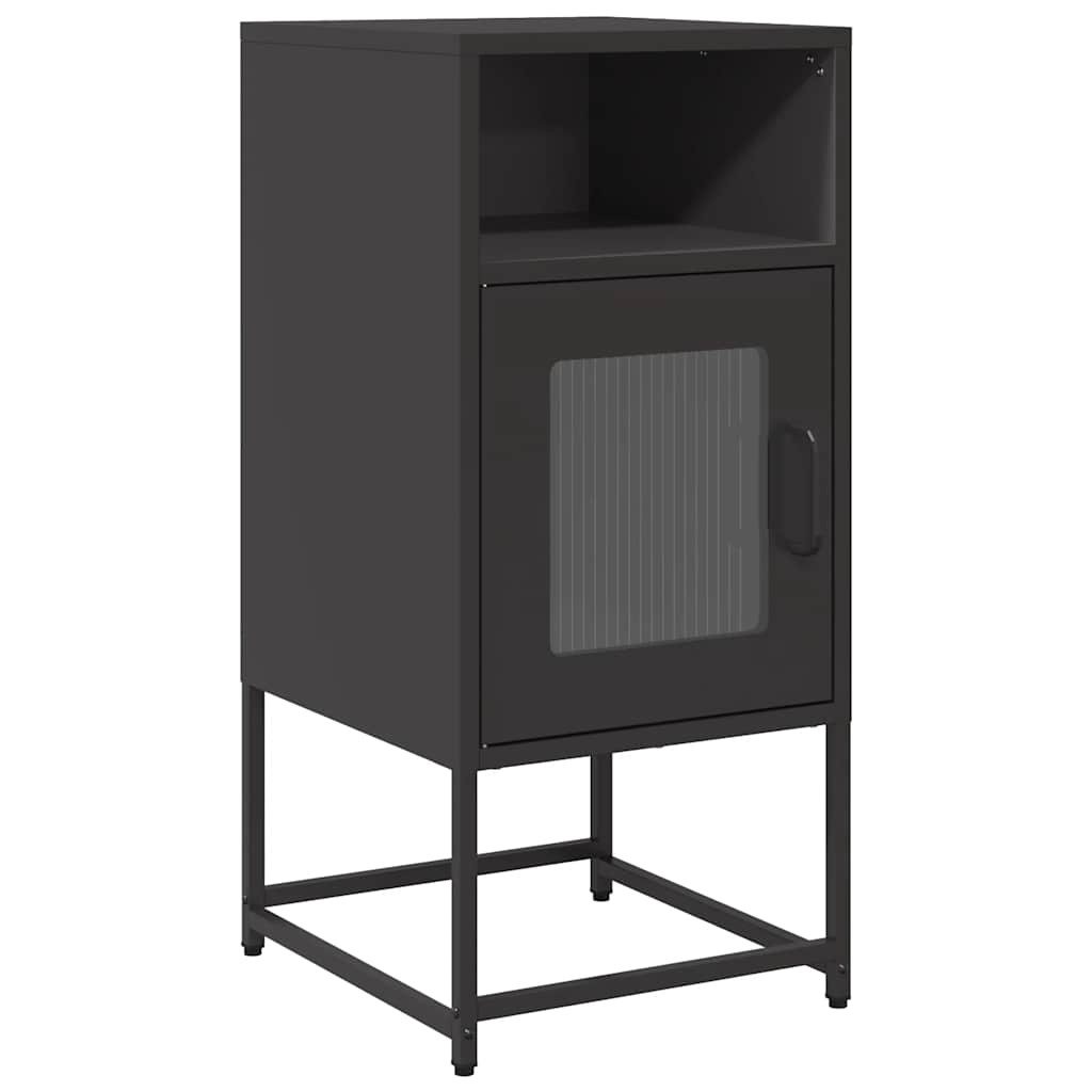 vidaXL Szafka nocna Czarna 36x39x78 cm Stal walcowana na zimno