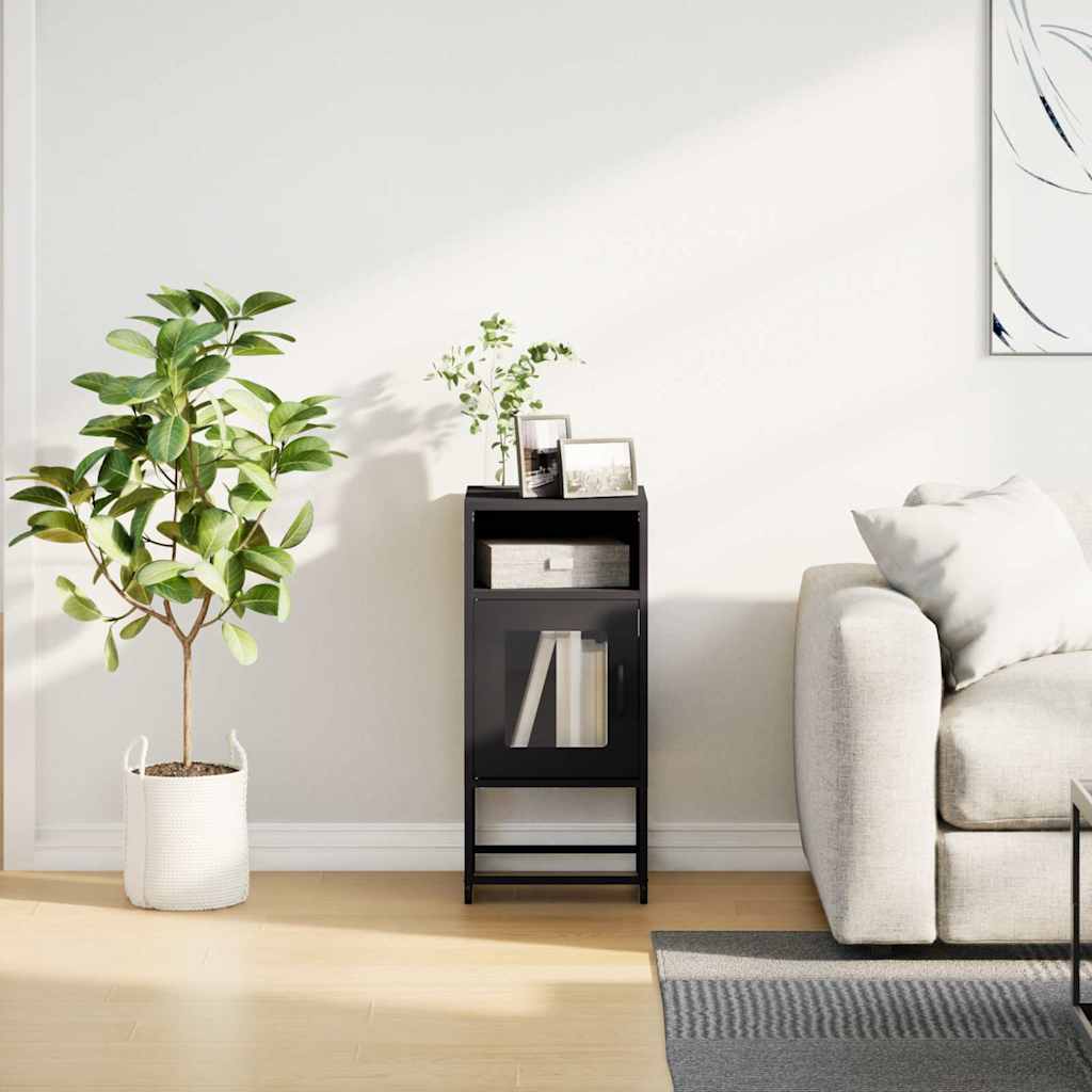 vidaXL Szafka nocna Czarna 36x39x78 cm Stal walcowana na zimno