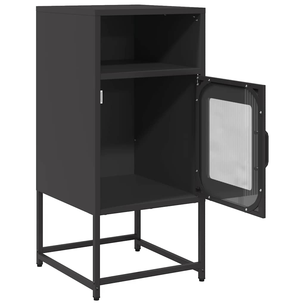 vidaXL Szafka nocna Czarna 36x39x78 cm Stal walcowana na zimno
