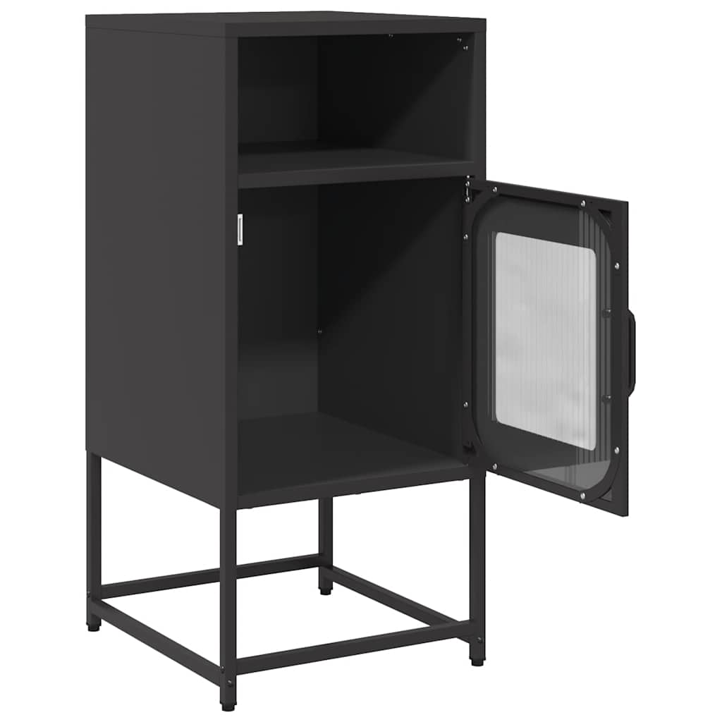 vidaXL Szafka nocna Czarna 36x39x78 cm Stal walcowana na zimno