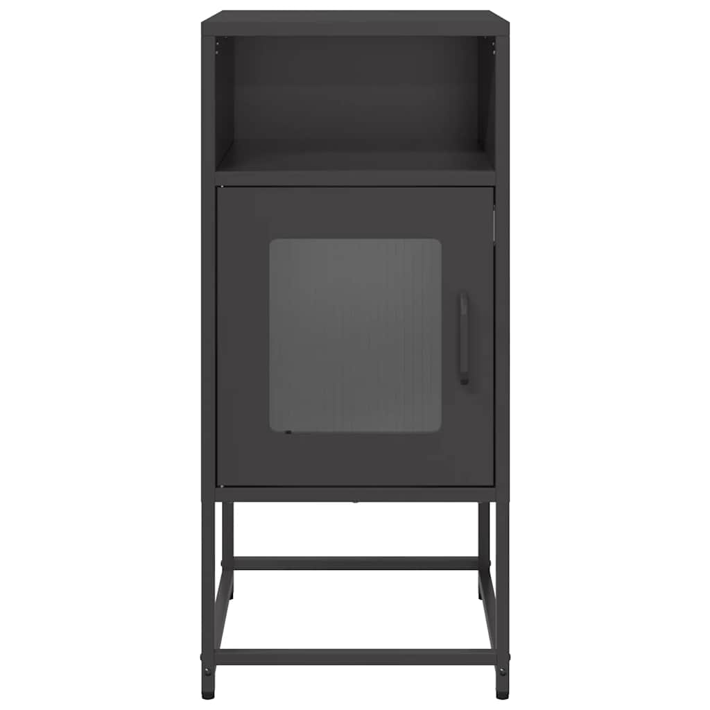vidaXL Szafka nocna Czarna 36x39x78 cm Stal walcowana na zimno