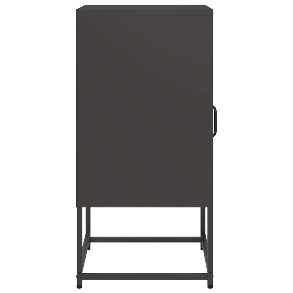 vidaXL Szafka nocna Czarna 36x39x78 cm Stal walcowana na zimno