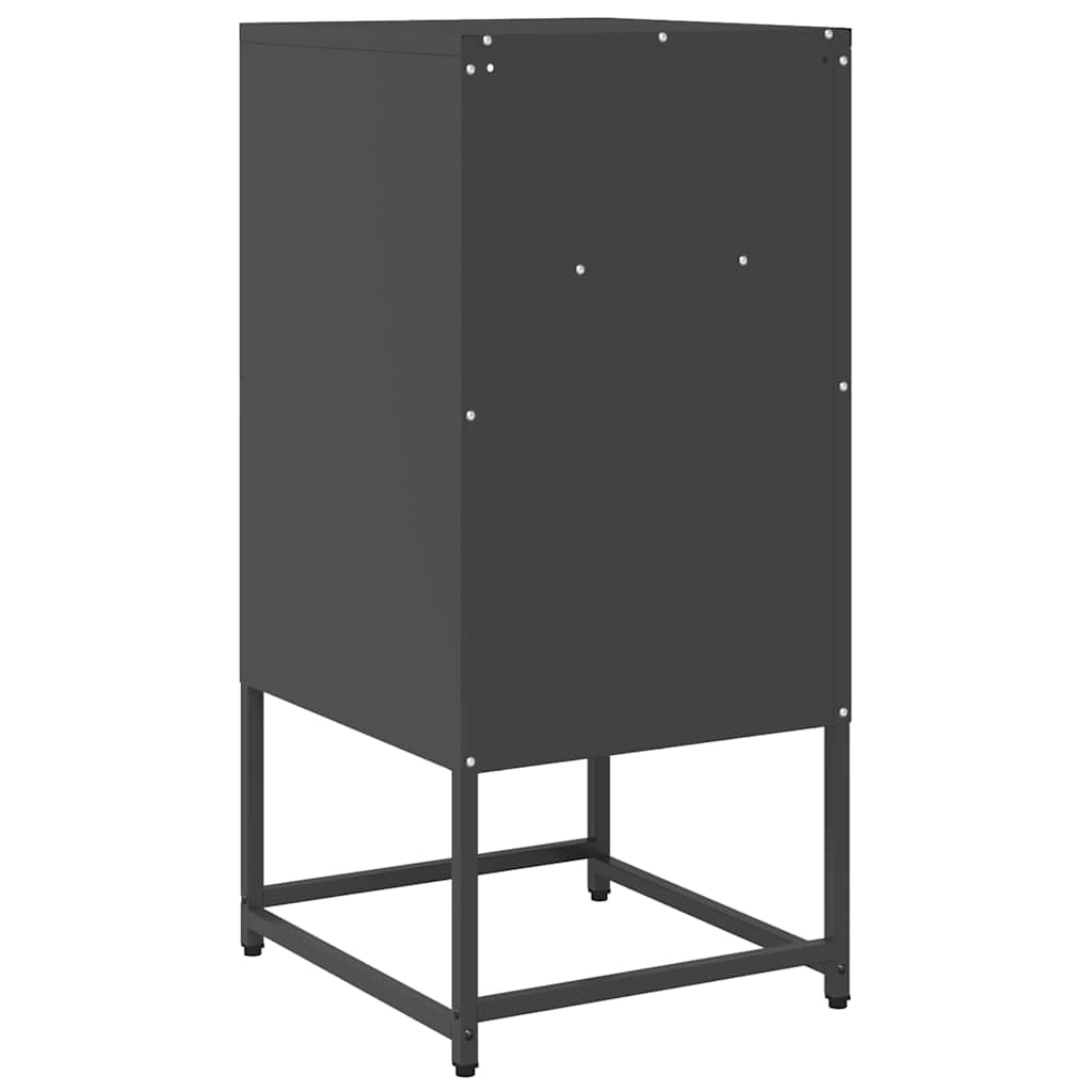 vidaXL Szafka nocna Czarna 36x39x78 cm Stal walcowana na zimno