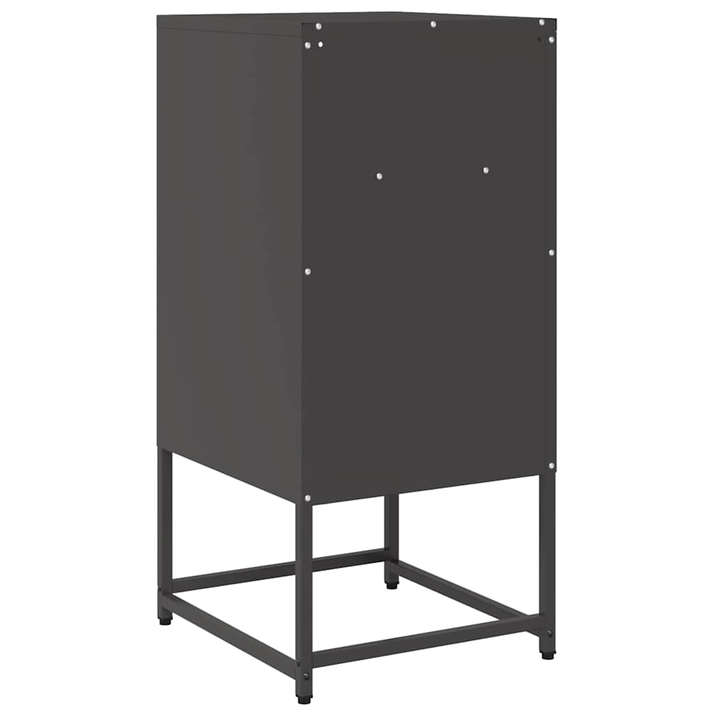 vidaXL Szafka nocna Czarna 36x39x78 cm Stal walcowana na zimno