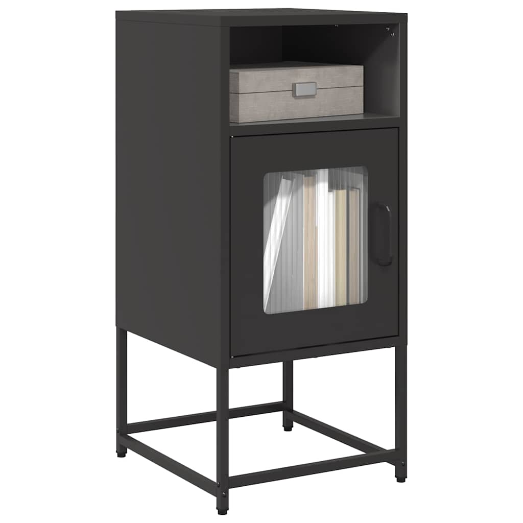 vidaXL Szafka nocna Czarna 36x39x78 cm Stal walcowana na zimno