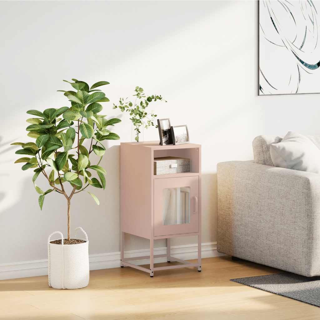 vidaXL Szafka nocna Różowa 36x39x78 cm Stal walcowana na zimno
