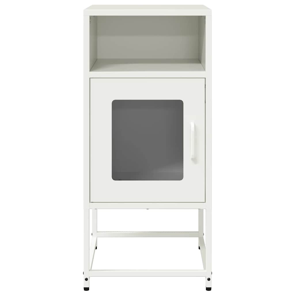 vidaXL Szafka nocna, biała, 36x39x78 cm, stal walcowana na zimno