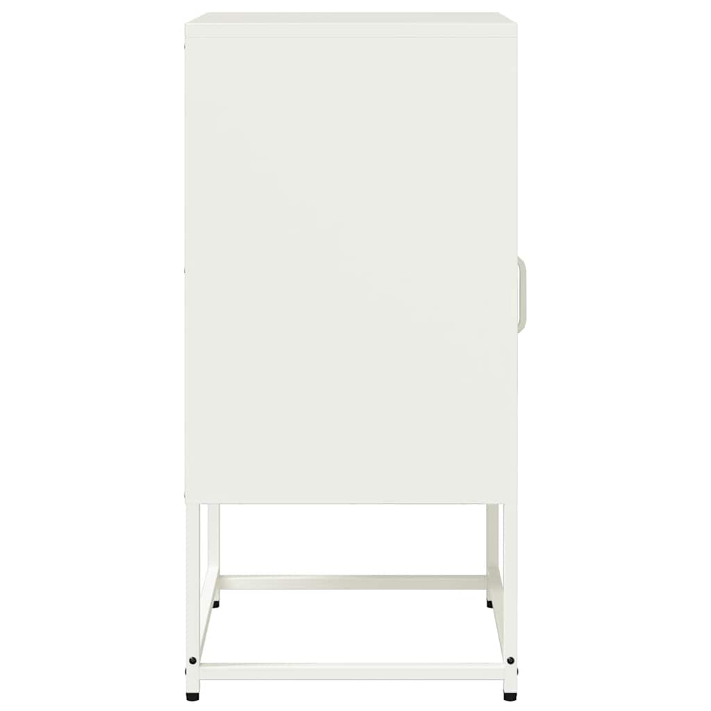vidaXL Szafka nocna, biała, 36x39x78 cm, stal walcowana na zimno
