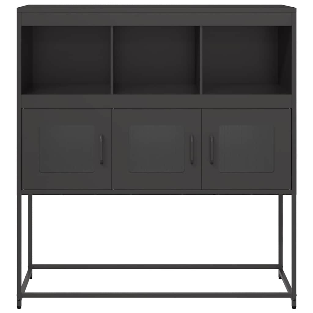 vidaXL Szafka, czarna, 100,5x39x107 cm, stal walcowana na zimno