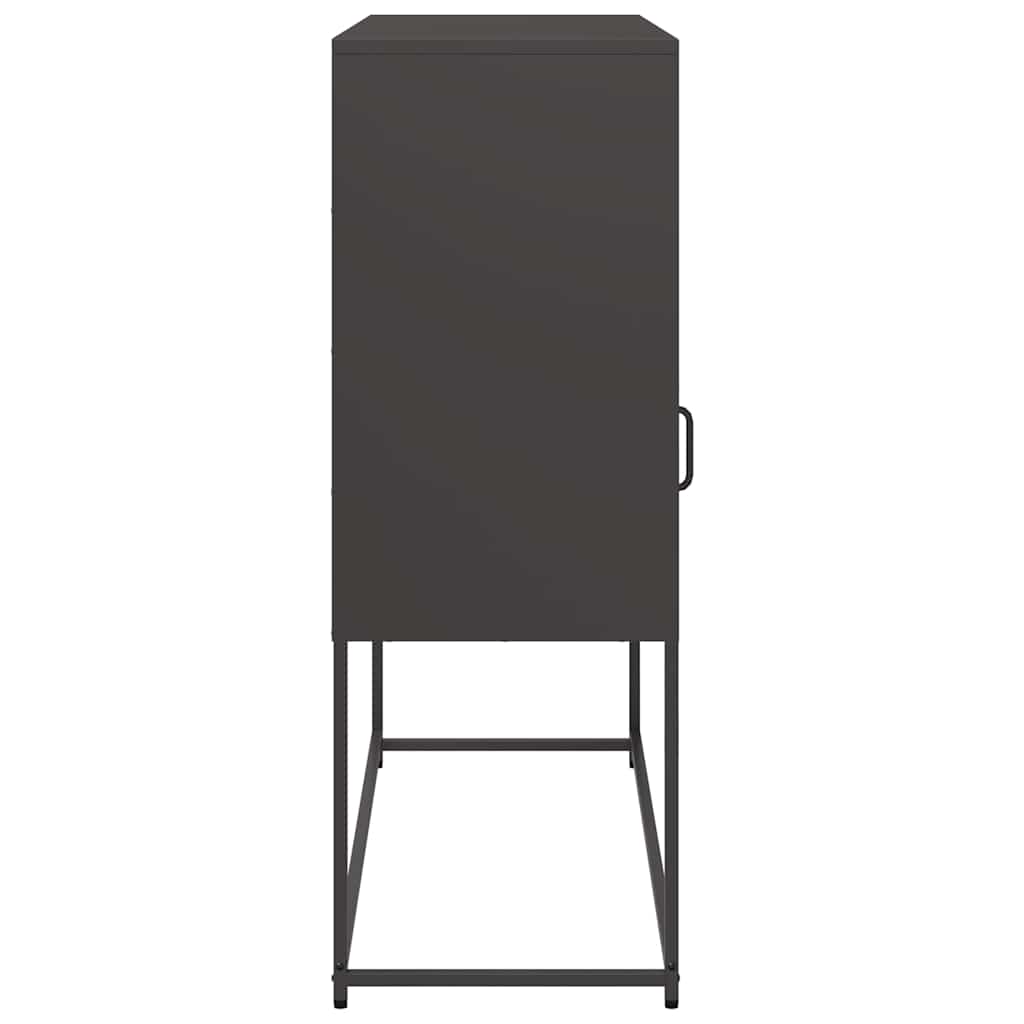 vidaXL Szafka, czarna, 100,5x39x107 cm, stal walcowana na zimno
