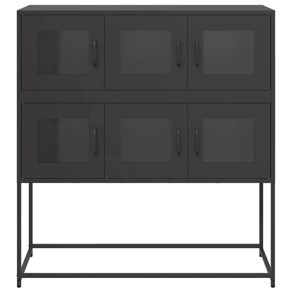 vidaXL Szafka, czarna, 100,5x39x107 cm, stal walcowana na zimno